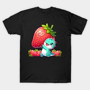 Dinosaur with giant strawberry T-Shirt